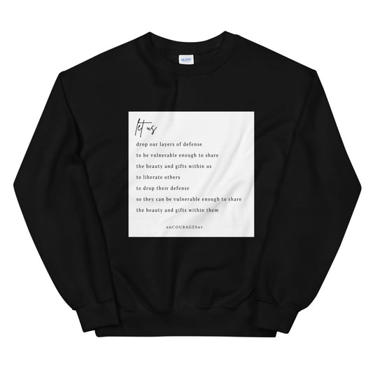 {let us} crewneck sweatshirt