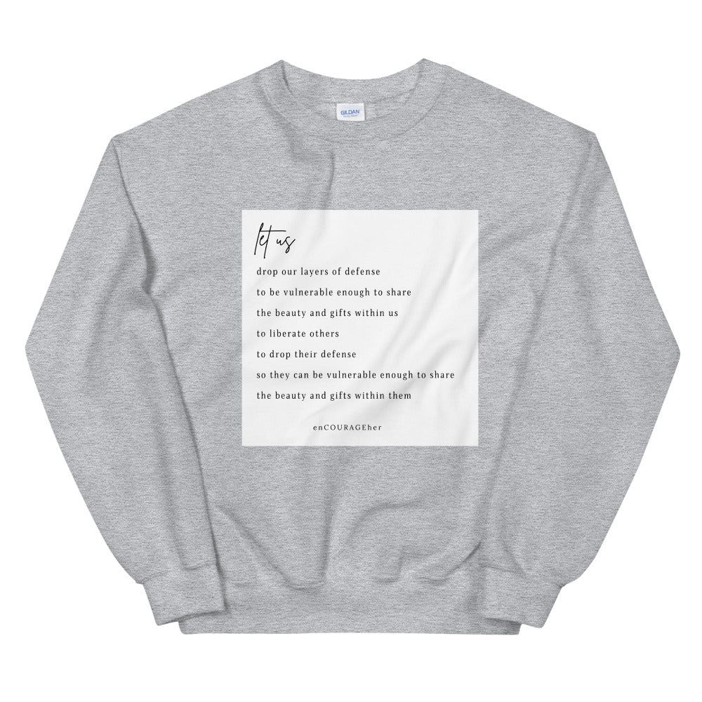 {let us} crewneck sweatshirt