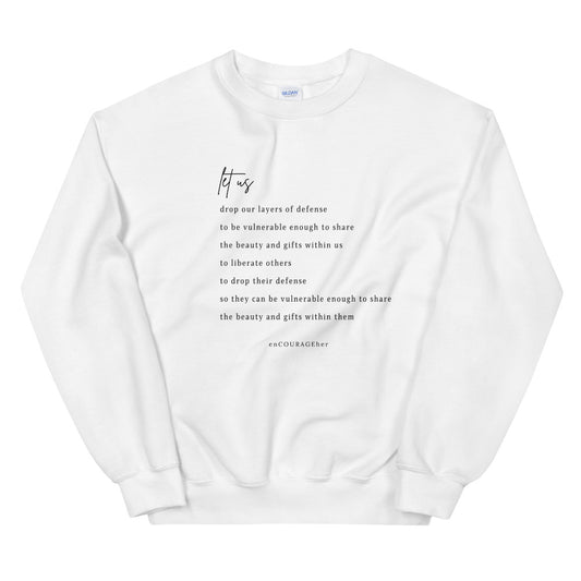 {let us} crewneck sweatshirt